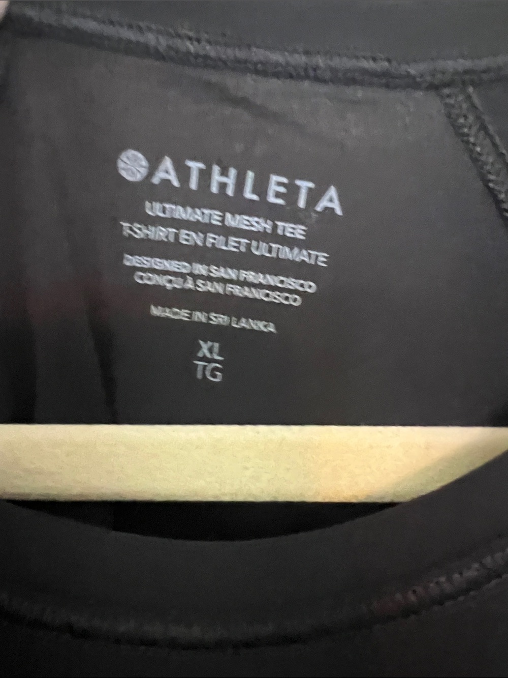 Athleta Black Ultimate Mesh Tee - size XL - Picture 2 of 5